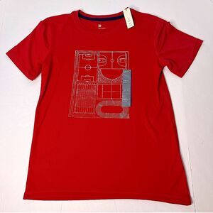 All in Motion Boys Tagless Red Athletic Shirt With Moisture Wick Size L NEW!
